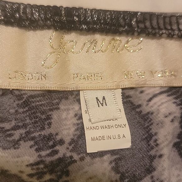 Janine Elegant Gray/silver Leopard Jumpsuit Sz M - Picture 9 of 9